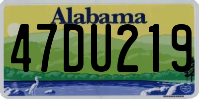 AL license plate 47DU219