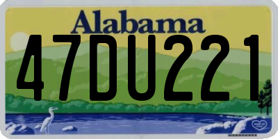 AL license plate 47DU221