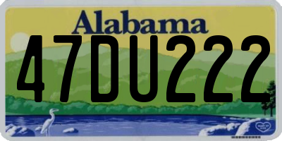 AL license plate 47DU222