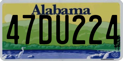 AL license plate 47DU224