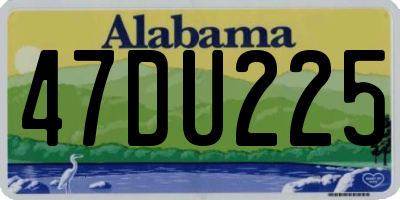 AL license plate 47DU225