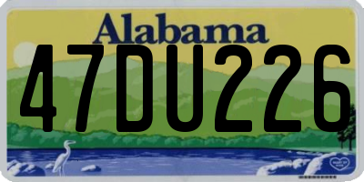 AL license plate 47DU226