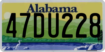 AL license plate 47DU228
