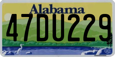 AL license plate 47DU229