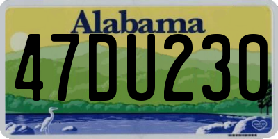 AL license plate 47DU230