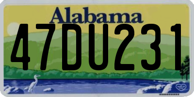 AL license plate 47DU231