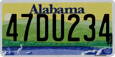 AL license plate 47DU234
