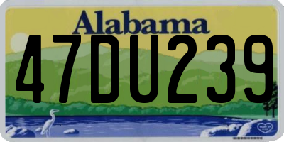 AL license plate 47DU239