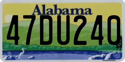 AL license plate 47DU240