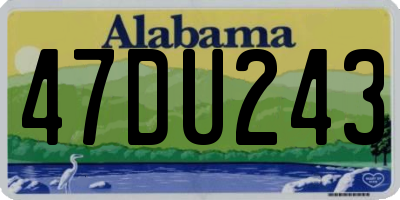AL license plate 47DU243