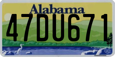 AL license plate 47DU671