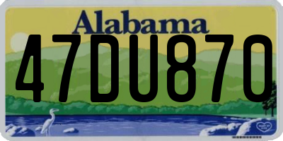 AL license plate 47DU870