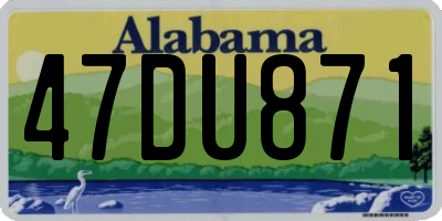 AL license plate 47DU871
