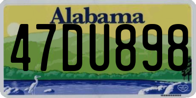 AL license plate 47DU898