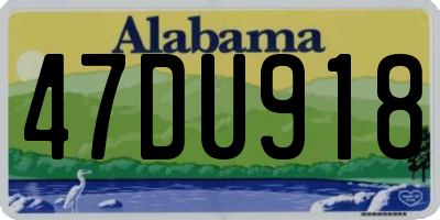 AL license plate 47DU918