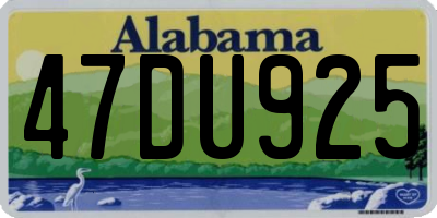 AL license plate 47DU925
