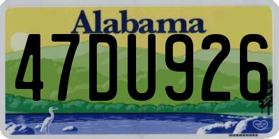 AL license plate 47DU926