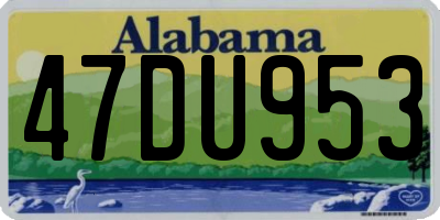 AL license plate 47DU953
