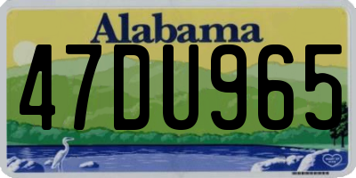 AL license plate 47DU965
