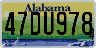AL license plate 47DU978