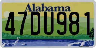 AL license plate 47DU981