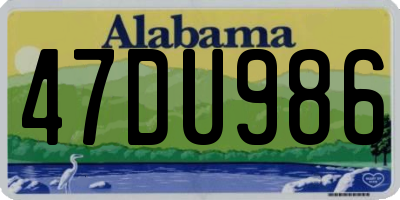 AL license plate 47DU986