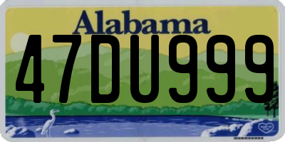 AL license plate 47DU999