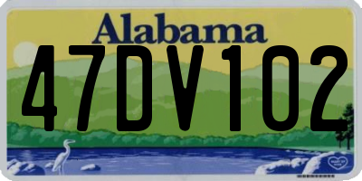 AL license plate 47DV102