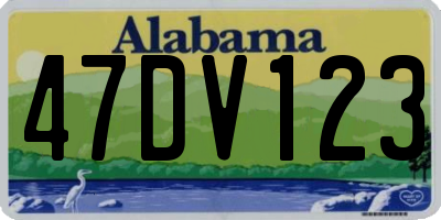 AL license plate 47DV123