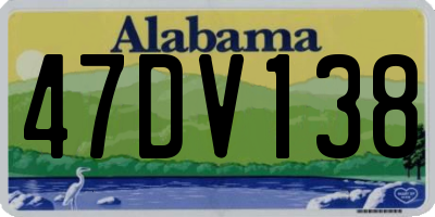 AL license plate 47DV138