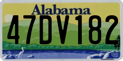 AL license plate 47DV182