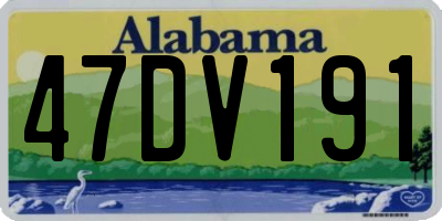 AL license plate 47DV191