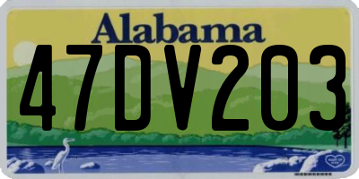 AL license plate 47DV203