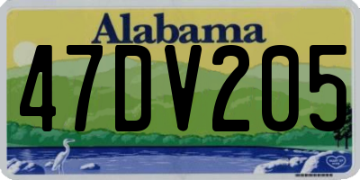 AL license plate 47DV205