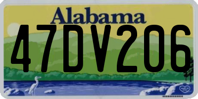 AL license plate 47DV206