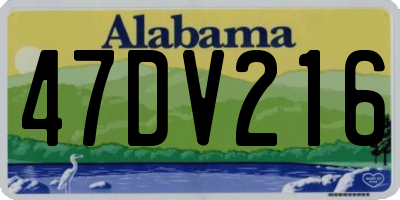 AL license plate 47DV216