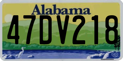 AL license plate 47DV218