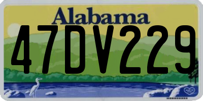 AL license plate 47DV229