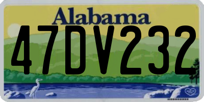 AL license plate 47DV232
