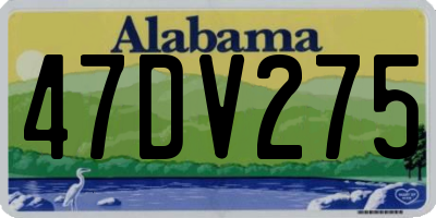 AL license plate 47DV275