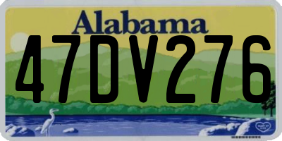 AL license plate 47DV276