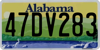 AL license plate 47DV283