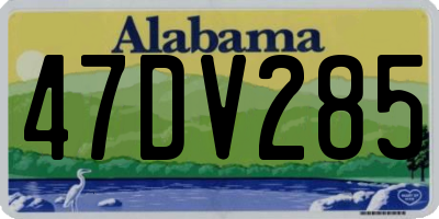 AL license plate 47DV285