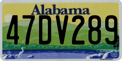 AL license plate 47DV289