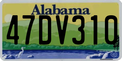 AL license plate 47DV310