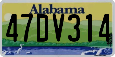AL license plate 47DV314