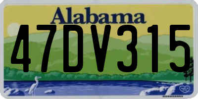 AL license plate 47DV315
