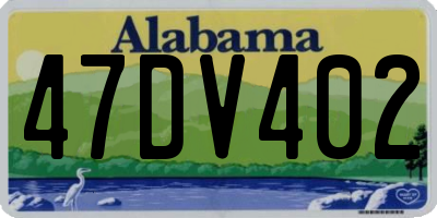 AL license plate 47DV402