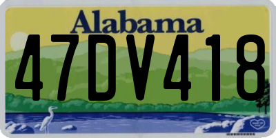 AL license plate 47DV418