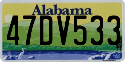 AL license plate 47DV533